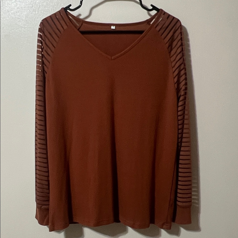 Women's Long Sleeve Top - Rust